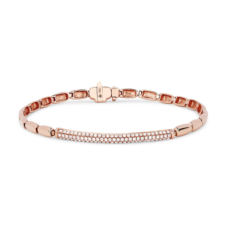 Madison L 14K Rose Gold Diamond Bar Bracelet - style B1001P