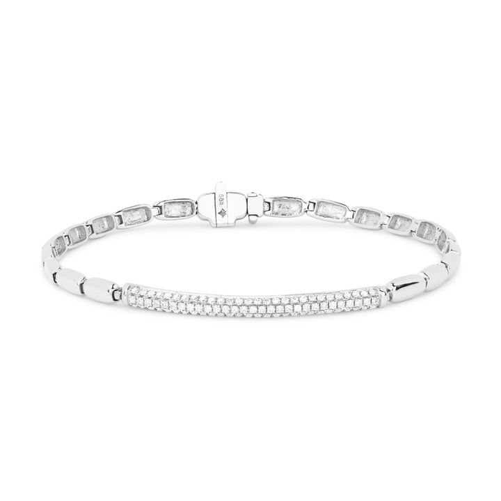Madison L 14K White Gold Diamond Bar Bracelet - style B1001W