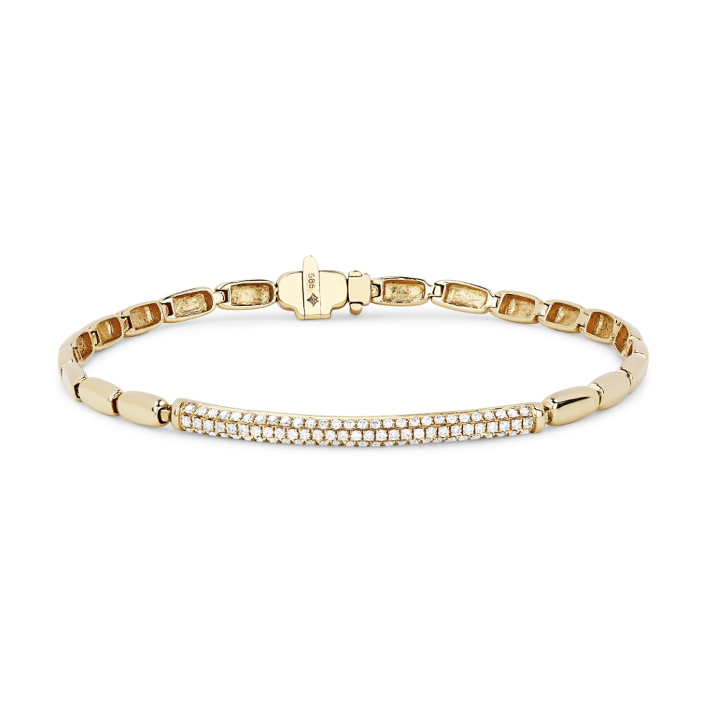 Madison L 14K Yellow Gold Diamond Bar Bracelet - style B1001Y