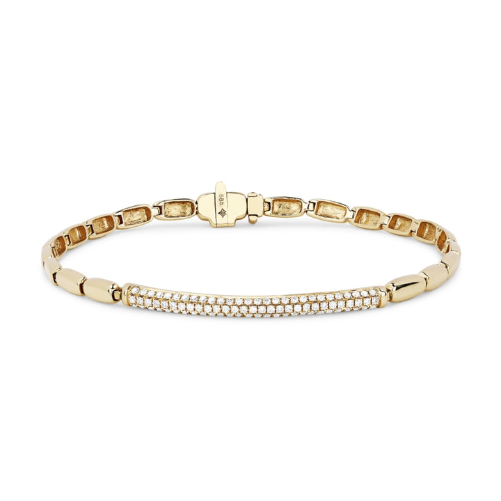 Madison L 14K Yellow Gold Diamond Bar Bracelet - style B1001Y