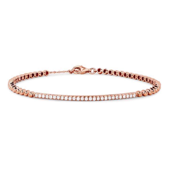 Madison L 14K Rose Gold Diamond Bar Bracelet - style B1014P