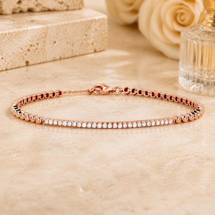 B1014 - 14K Gold Diamond Bar Bracelet