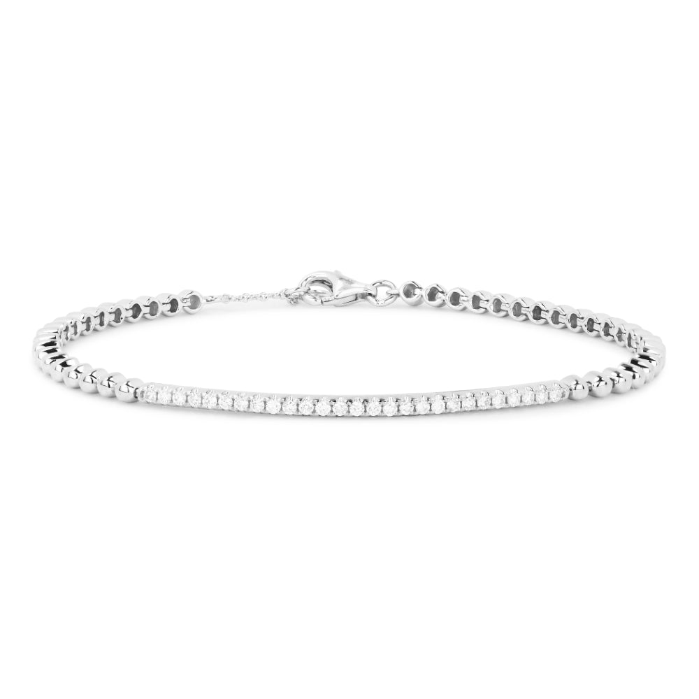 Madison L 14K White Gold Diamond Bar Bracelet - style B1014W
