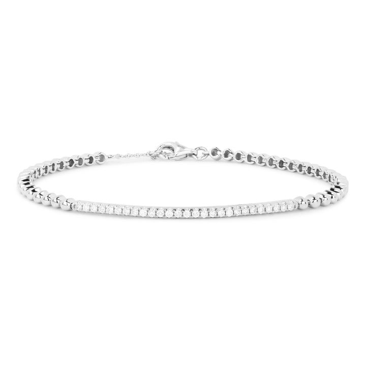 Madison L 14K White Gold Diamond Bar Bracelet - style B1014W