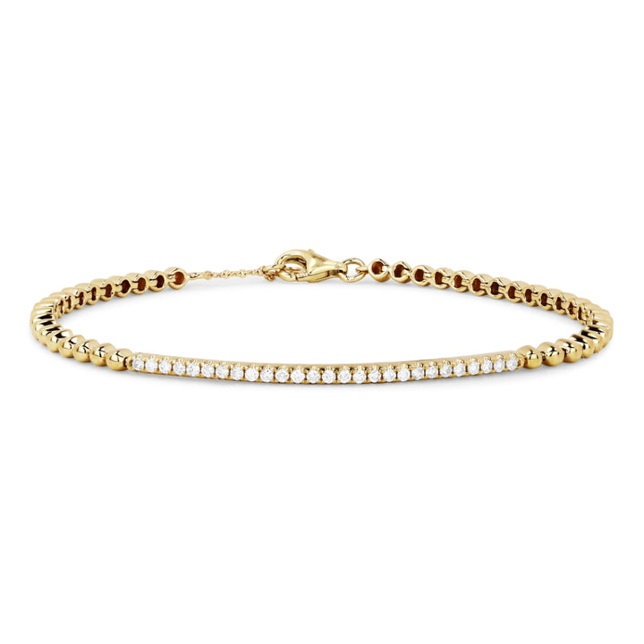 Madison L 14K Yellow Gold Diamond Bar Bracelet - style B1014Y