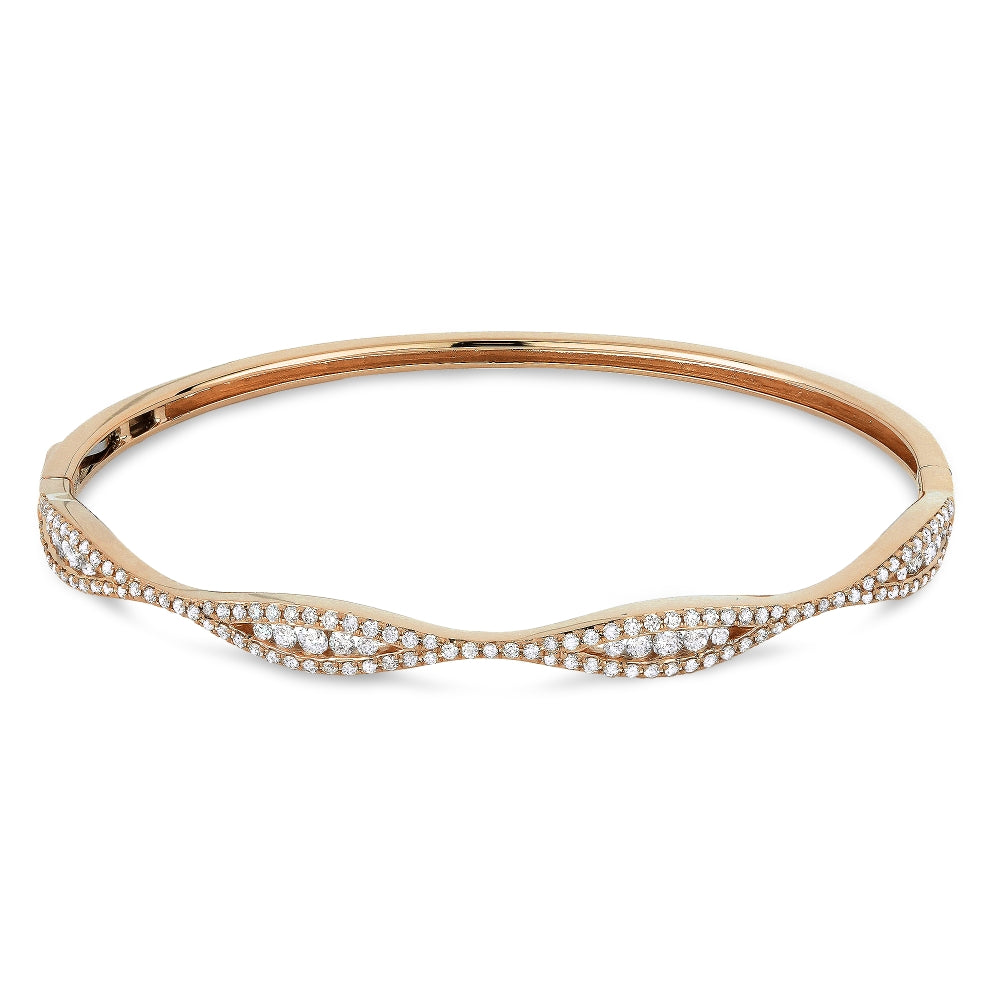 Madison L 14K Rose Gold Diamond Bangle - style B1032P