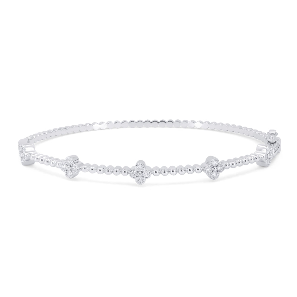 Madison L 14K White Gold Diamond Bangle - style B1057W