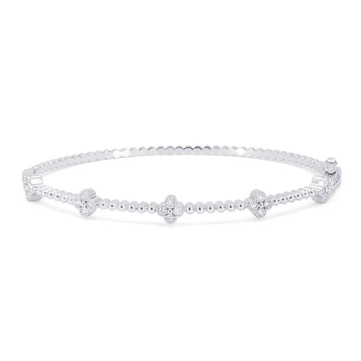 Madison L 14K White Gold Diamond Bangle - style B1057W