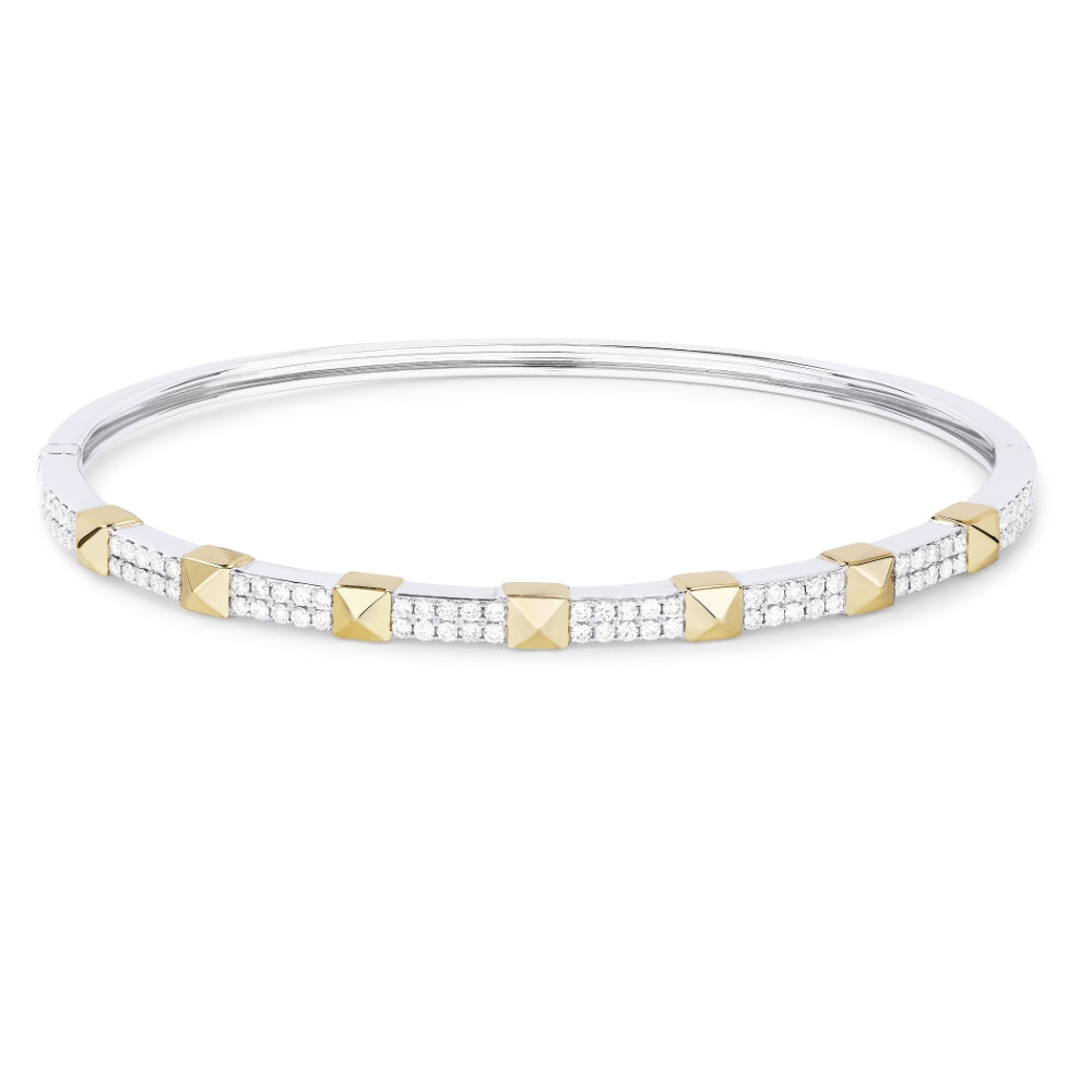 Madison L 14K Two Tone Gold Diamond Bangle - style B1083WY
