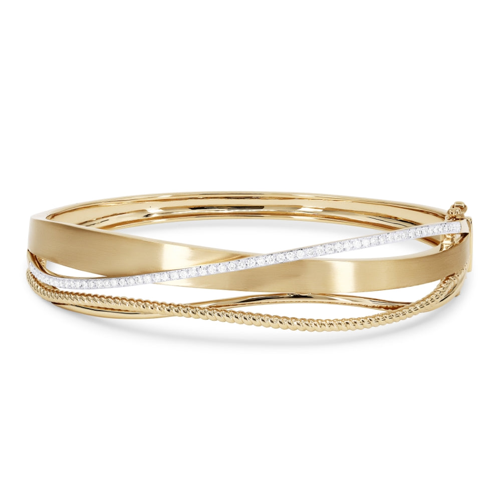 Madison L 14K Yellow Gold Diamond Cocktail Bangle - style B1101Y
