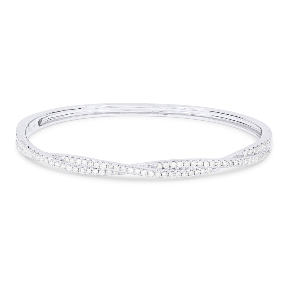 Madison L 14K White Gold Diamond Bangle - style B1102W