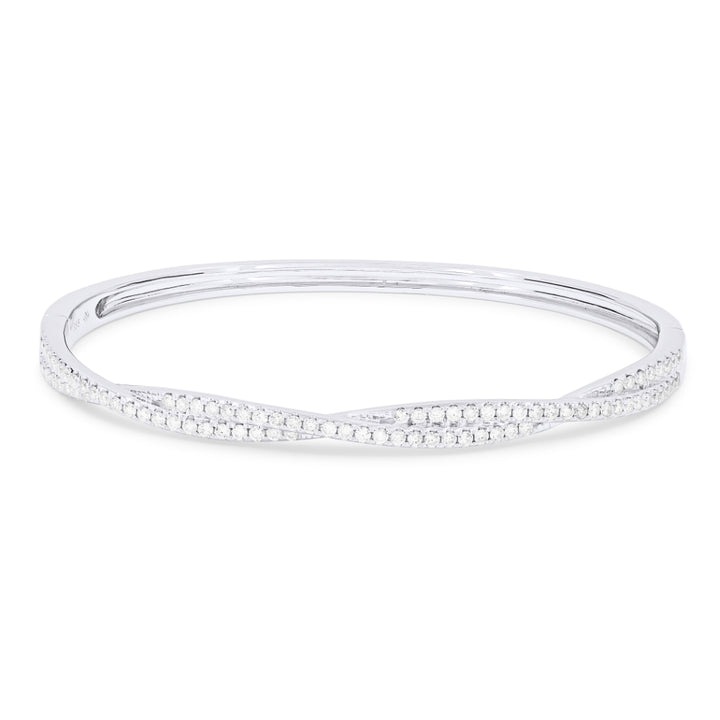 Madison L 14K White Gold Diamond Bangle - style B1102W