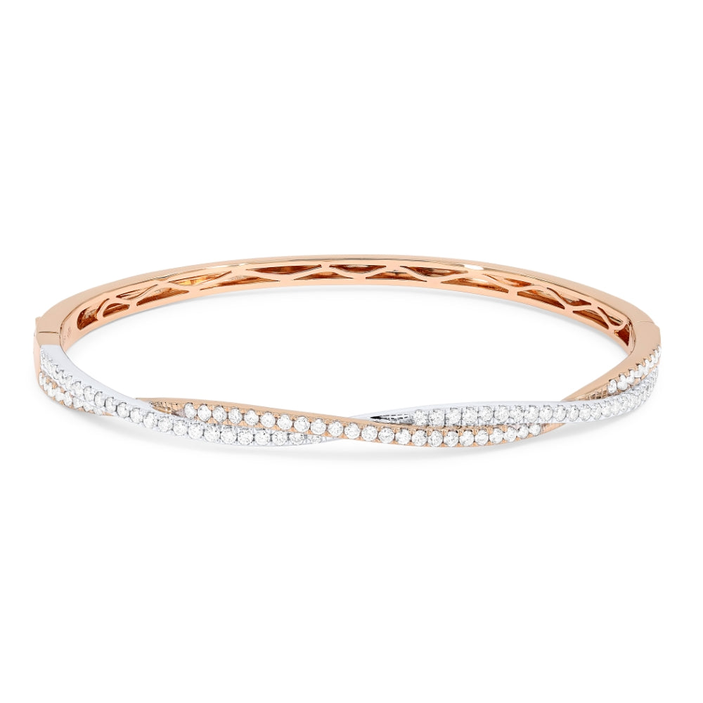 Madison L 14K Two Tone Gold Diamond Bangle - style B1102WP