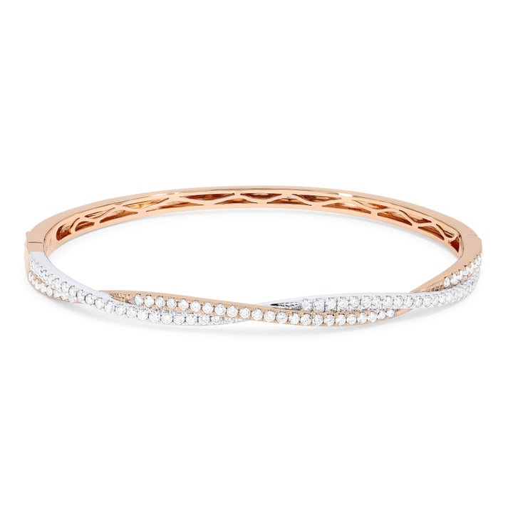 Madison L 14K Two Tone Gold Diamond Bangle - style B1102WP