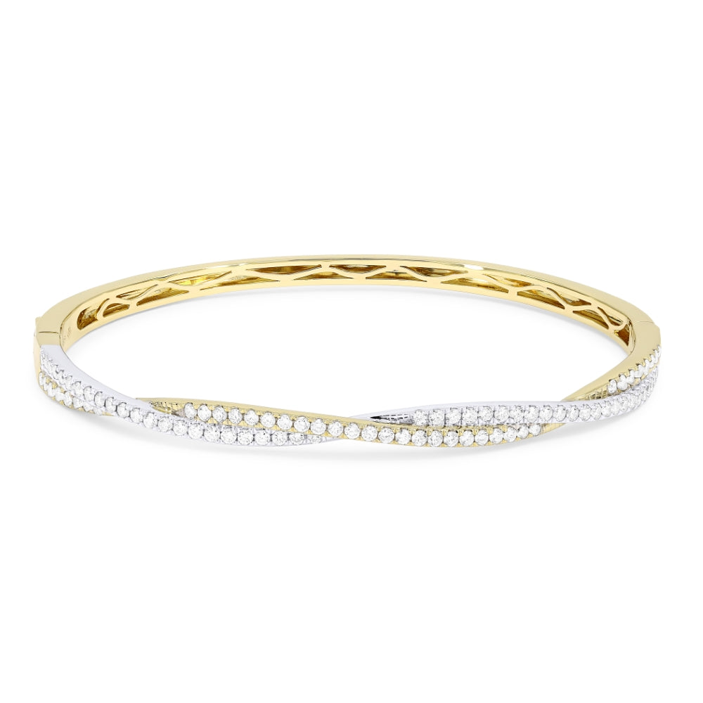 Madison L 14K Two Tone Gold Diamond Bangle - style B1102WY
