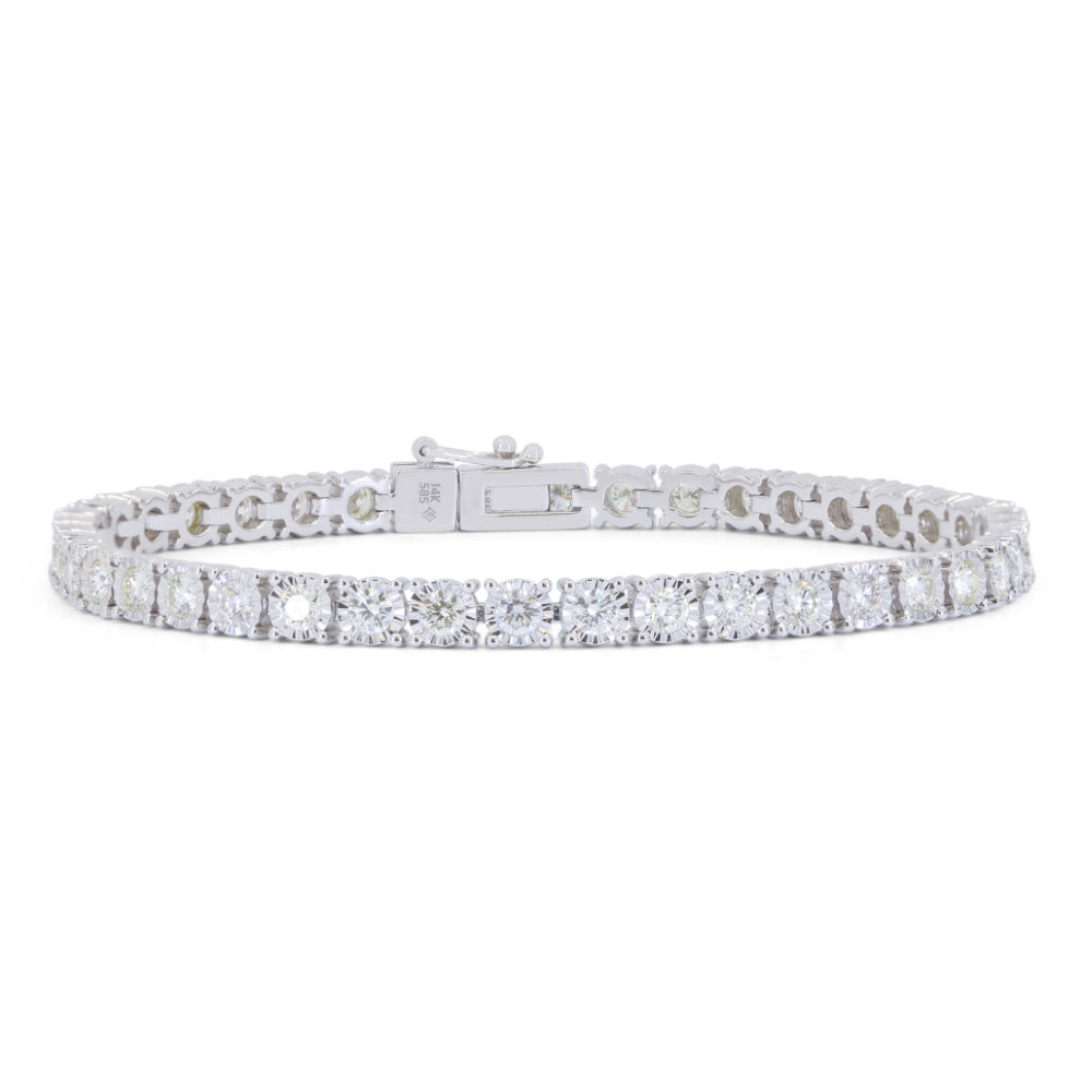 Madison L 14K White Gold Diamond Illusion Setting Bracelet - style B1110W-3.00CT