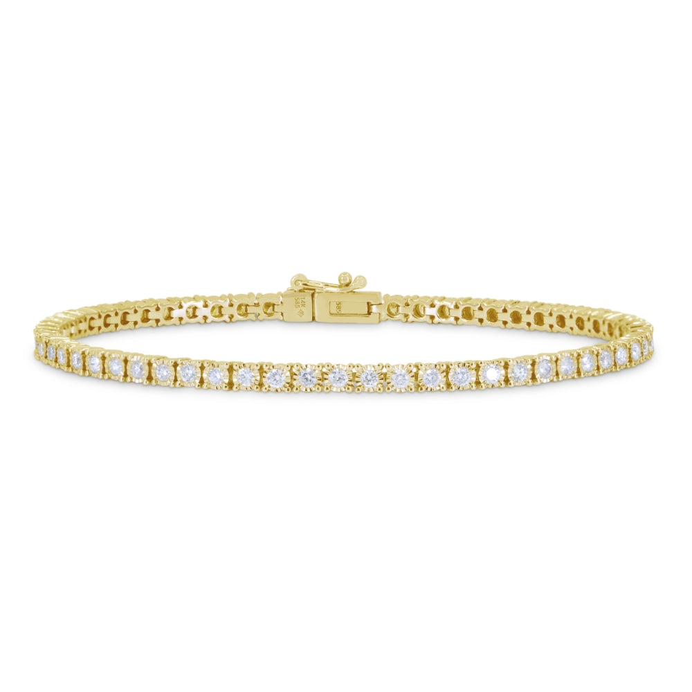 Madison L 14K Yellow Gold Diamond Illusion Setting Bracelet - style B1110Y-1.50CT
