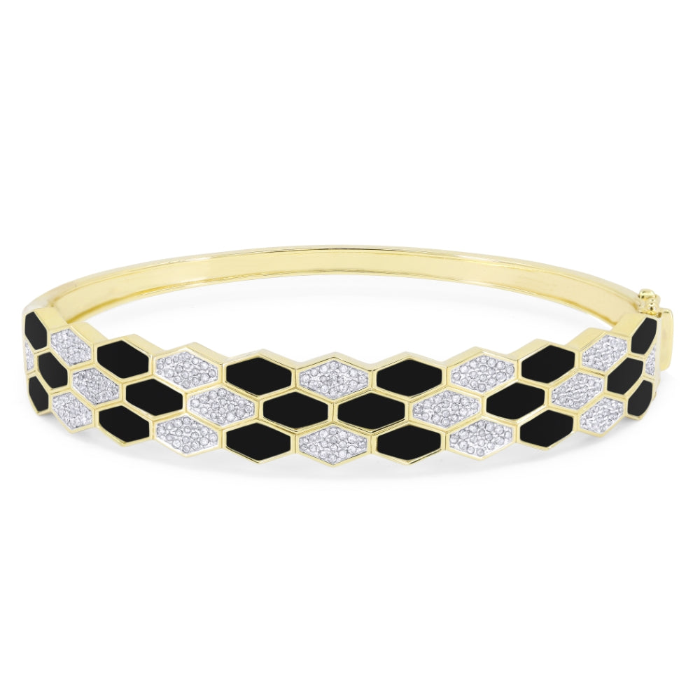 Madison L 14K Yellow Gold Black Onyx Cocktail Bangle - style B1114BOY