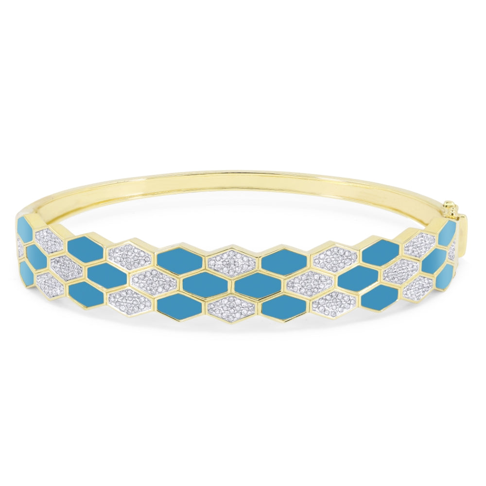 Madison L 14K Yellow Gold Turquoise Cocktail Bangle - style B1114TQY
