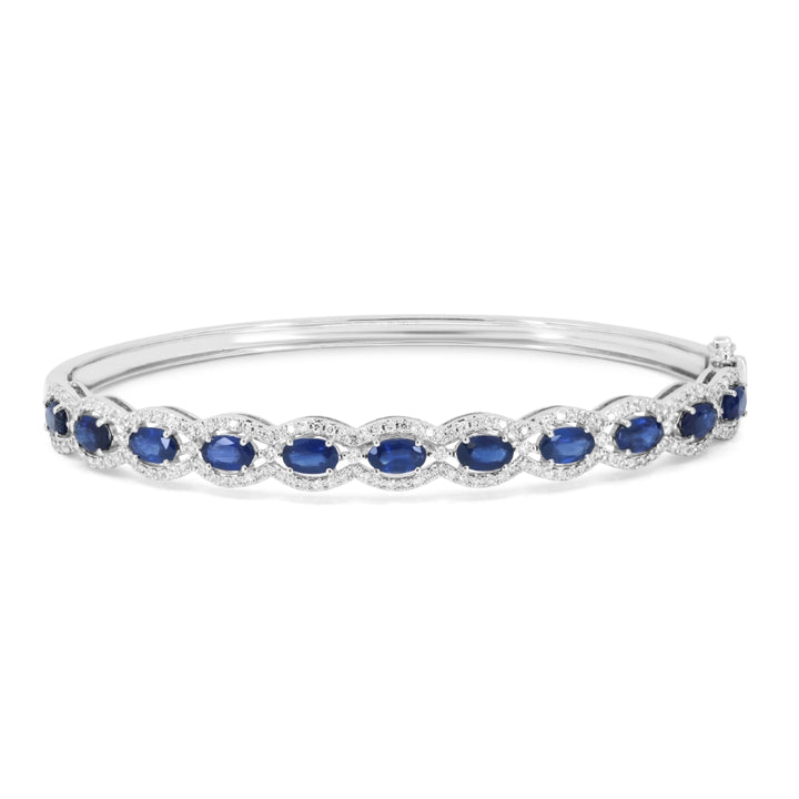 Madison L 14K White Gold Sapphire Stackable Bangle - style B1135SAW