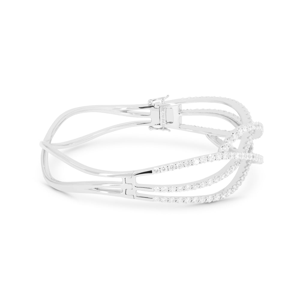 B1167 - 14K White Gold Diamond Cocktail Bangle