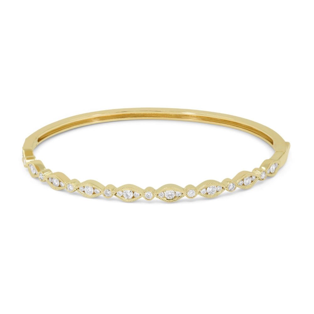 Madison L 14K Yellow Gold Diamond Bangle - style B1168Y