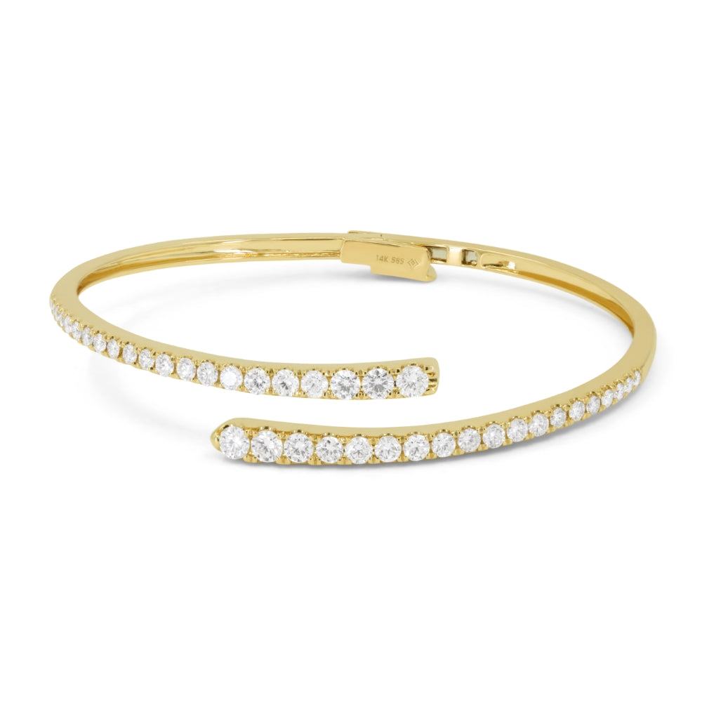 Madison L 14K Yellow Gold Diamond Bangle - style B1174Y