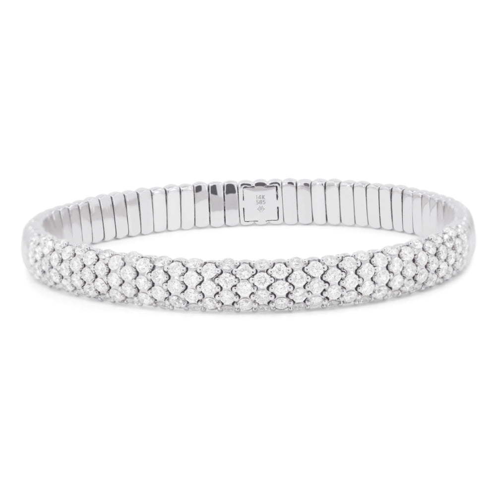 Madison L 14K White Gold Diamond Stretchy Bracelet - style B1179W