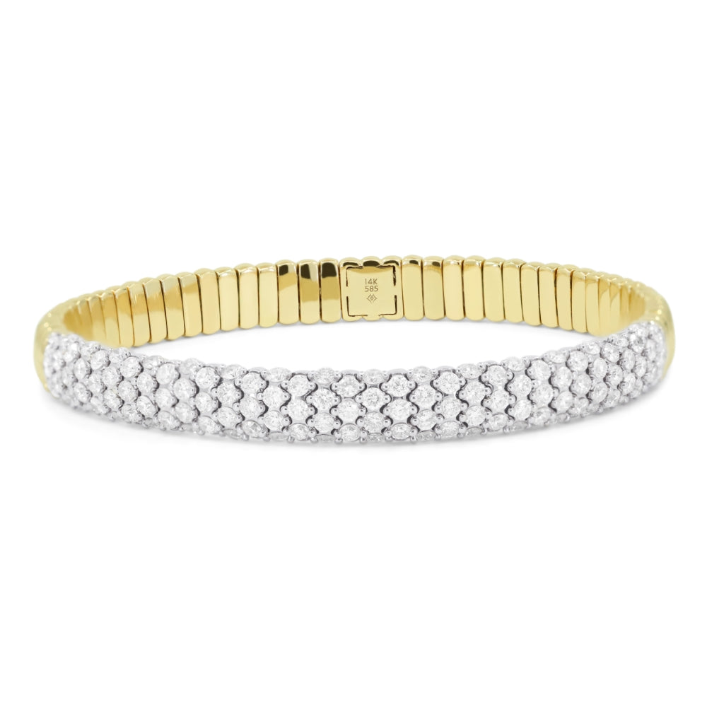 Madison L 14K Two Tone Gold Diamond Stretchy Bracelet - style B1179WY