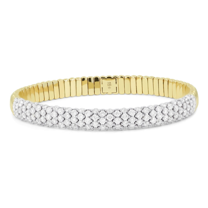 Madison L 14K Two Tone Gold Diamond Stretchy Bracelet - style B1179WY