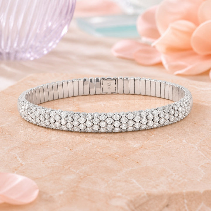 B1179 - 14K Gold Diamond Stretchy Bracelet