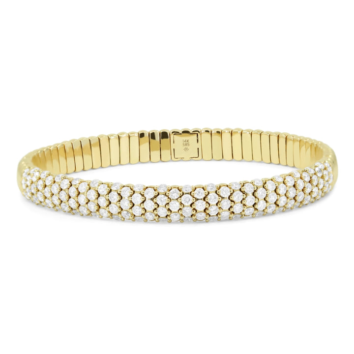 Madison L 14K Yellow Gold Diamond Stretchy Bracelet - style B1179Y