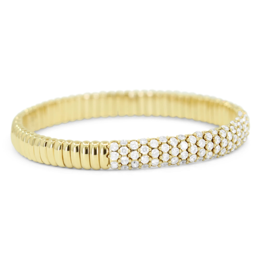 B1179 - 14K Gold Diamond Stretchy Bracelet