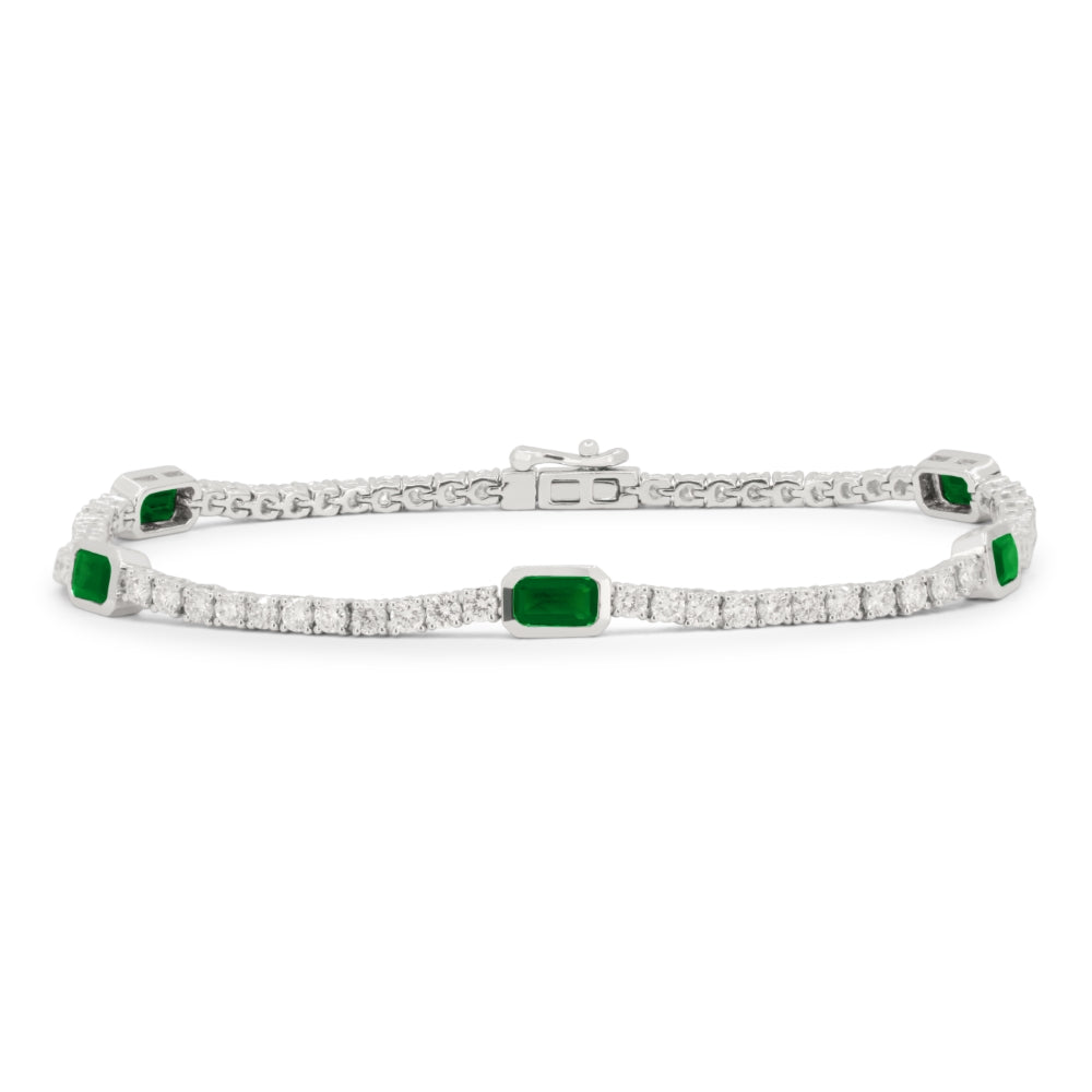 Madison L 14K White Gold Emerald Bracelet - style B1190EMW