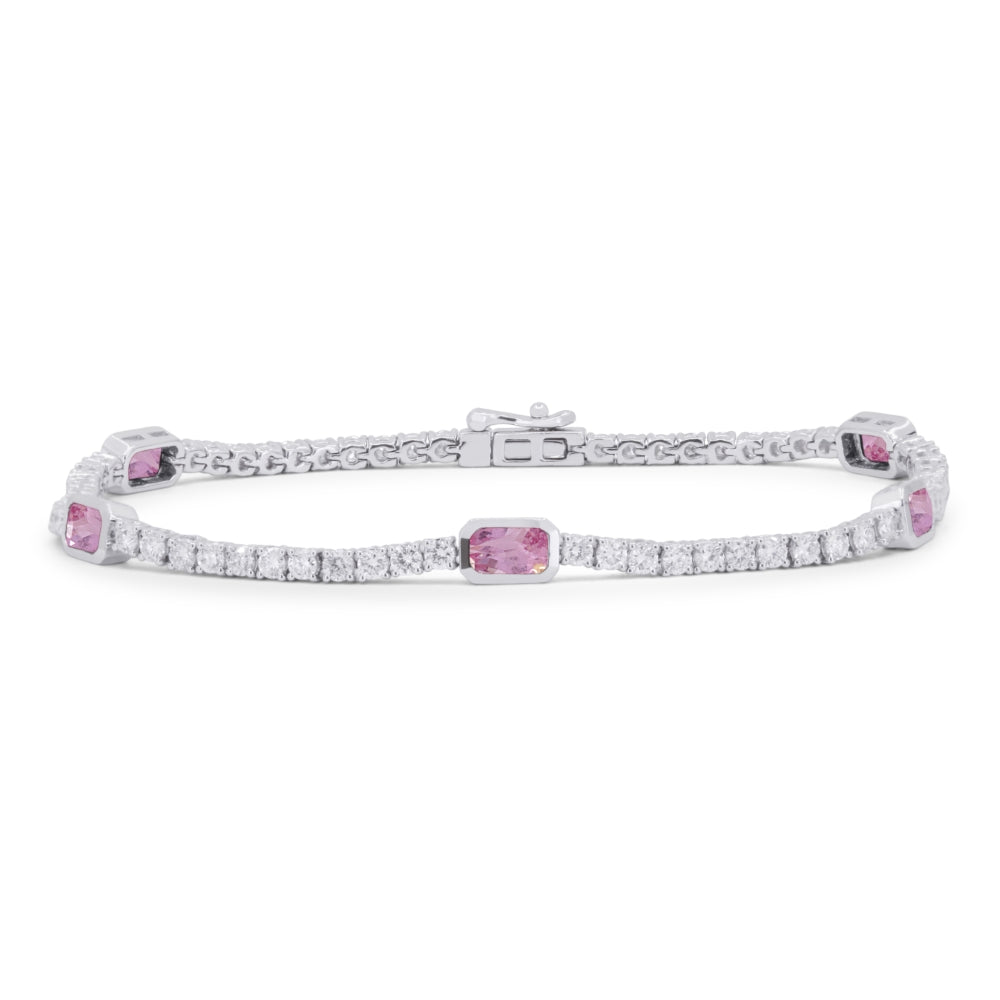 Madison L 14K White Gold Pink Sapphire Bracelet - style B1190PSW
