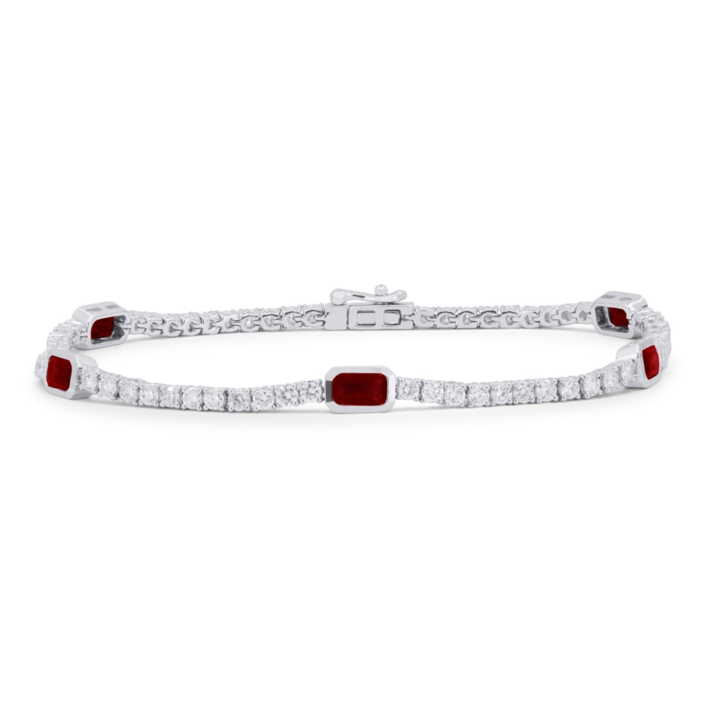 Madison L 14K White Gold Ruby Bracelet - style B1190RUW