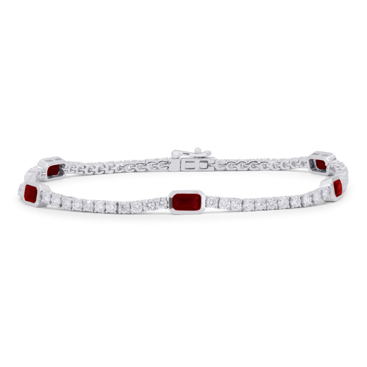 Madison L 14K White Gold Ruby Bracelet - style B1190RUW
