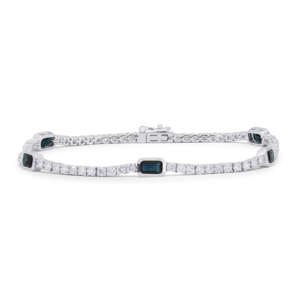 Madison L 14K White Gold Sapphire Bracelet - style B1190SAW
