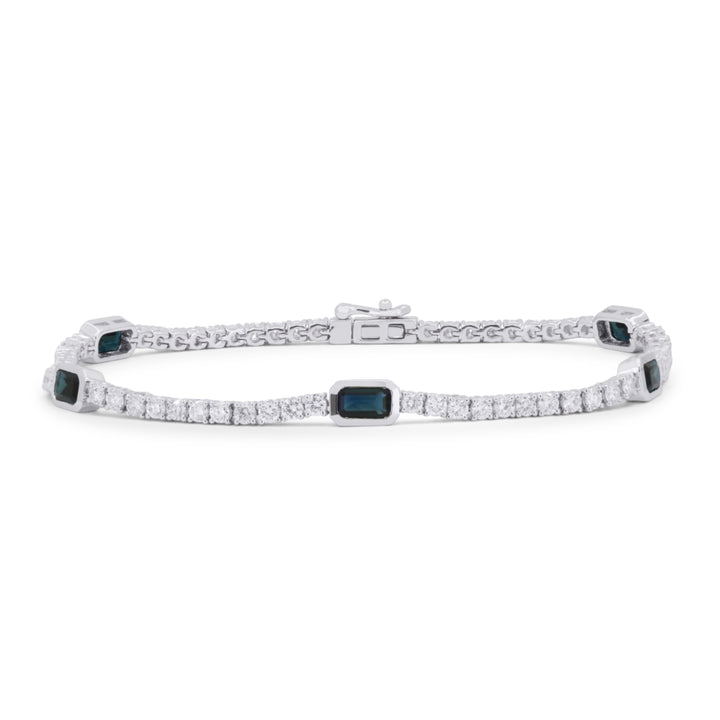 Madison L 14K White Gold Sapphire Bracelet - style B1190SAW