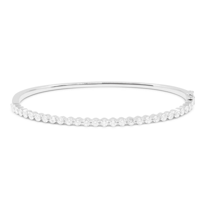 Madison L 14K White Gold Diamond Bangle - style B1191W