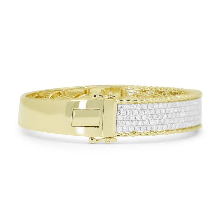 B1193 - 14K Yellow Gold Diamond Cocktail Bangle
