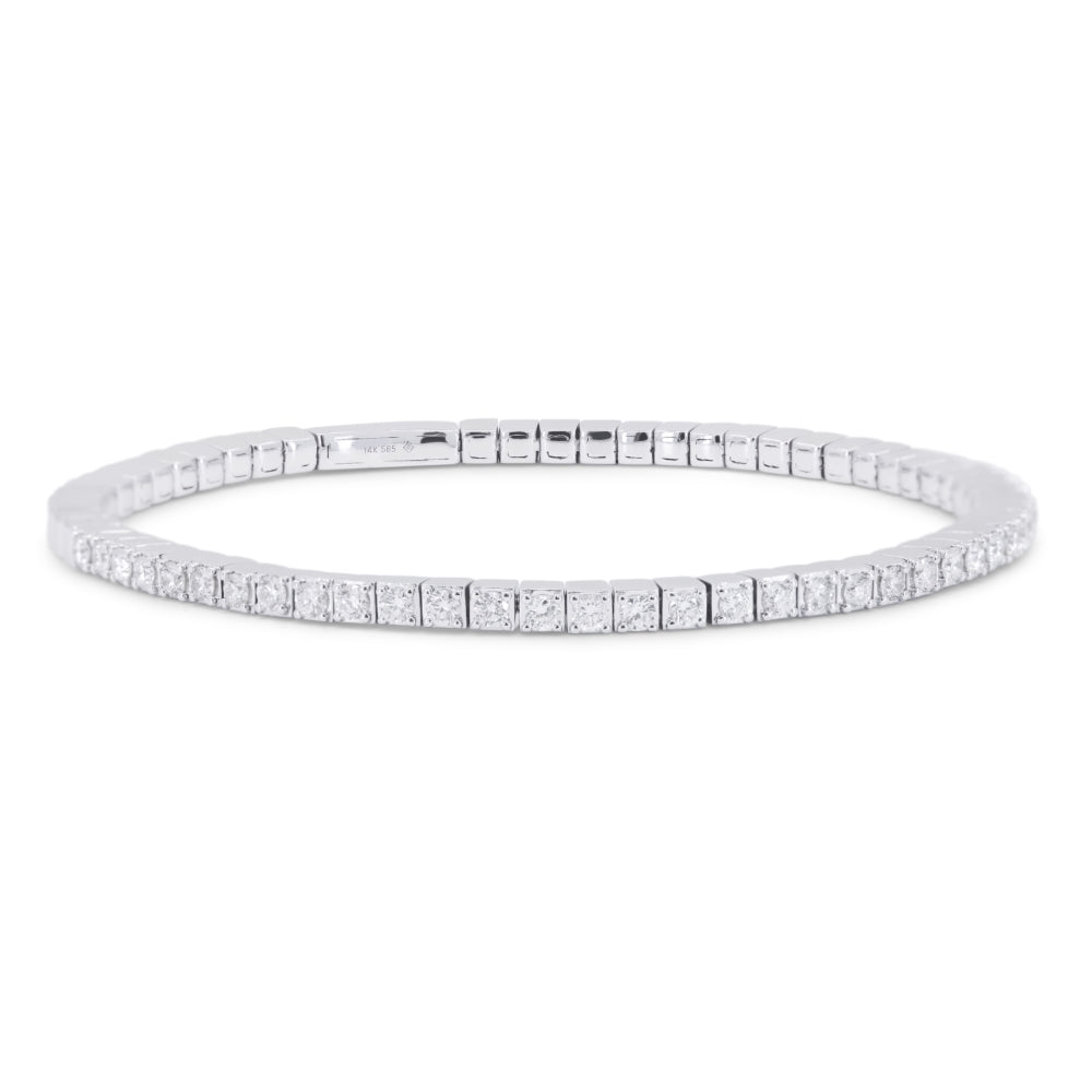 Madison L 14K White Gold Diamond Bangle - style B1211W-2.00CT