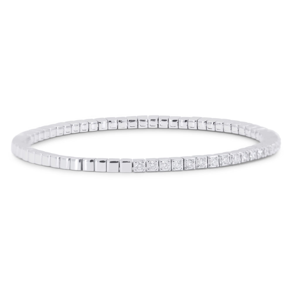 B1211 - 14K White Gold Diamond Bangle