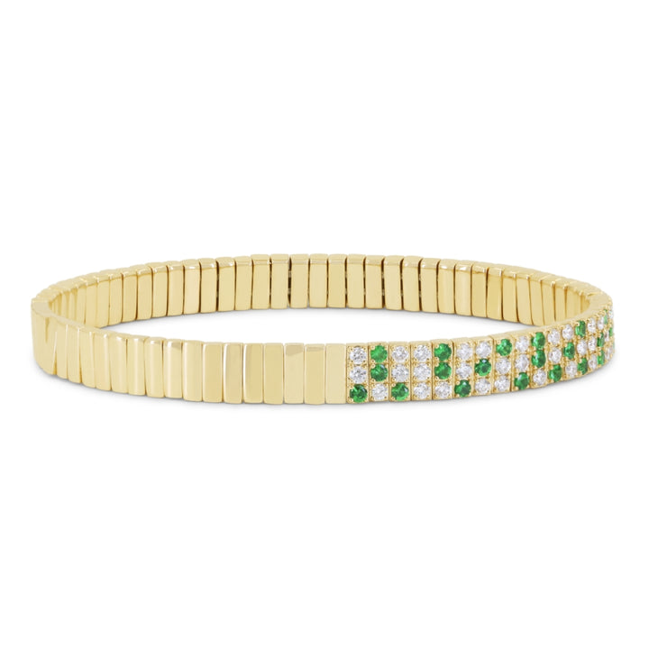 B1212 - 14K Gold Diamond Stretchy Bangle