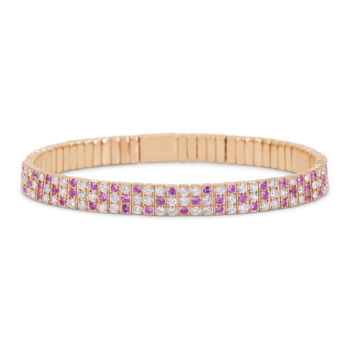 Madison L 14K Rose Gold Pink Sapphire Stretchy Bangle - style B1212PSP