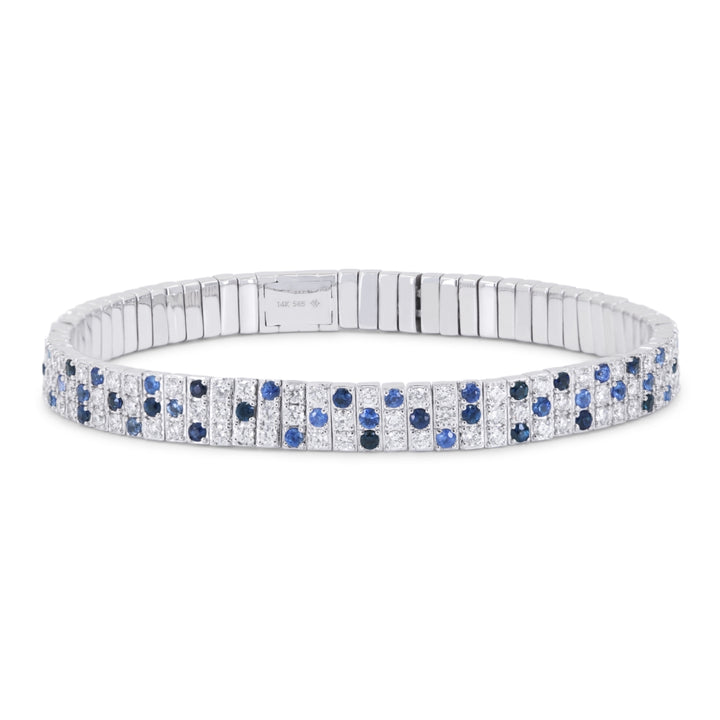 Madison L 14K White Gold Sapphire Stretchy Bangle - style B1212SAW