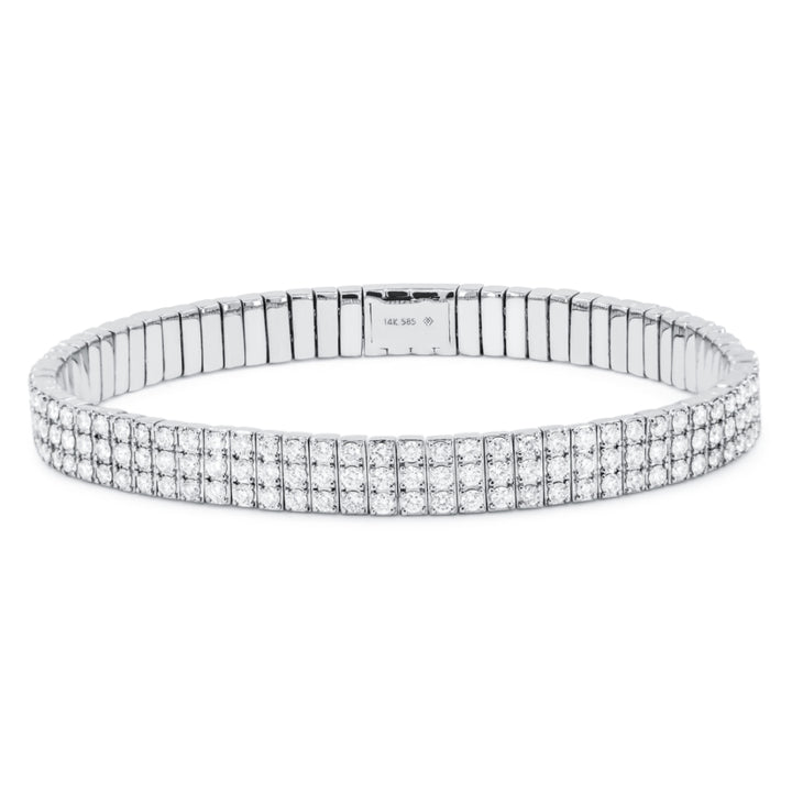 Madison L 14K White Gold Diamond Stretchy Bangle - style B1212W