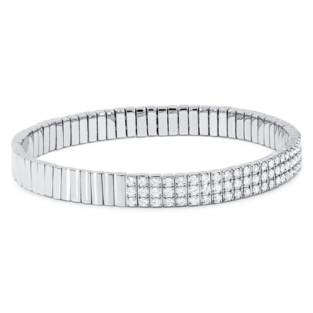 B1212 - 14K Gold Diamond Stretchy Bangle