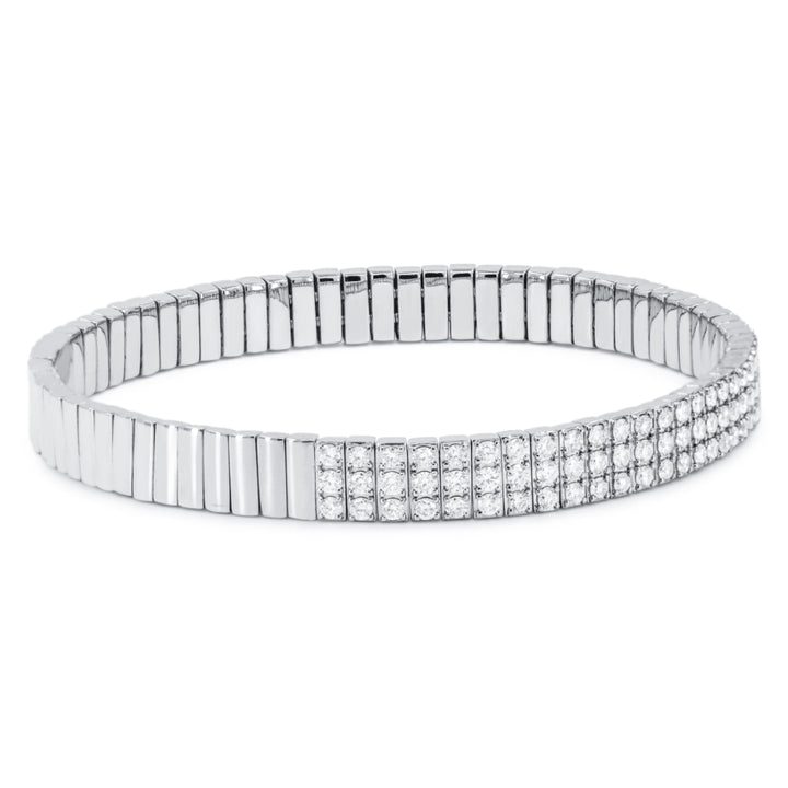 B1212 - 14K Gold Diamond Stretchy Bangle