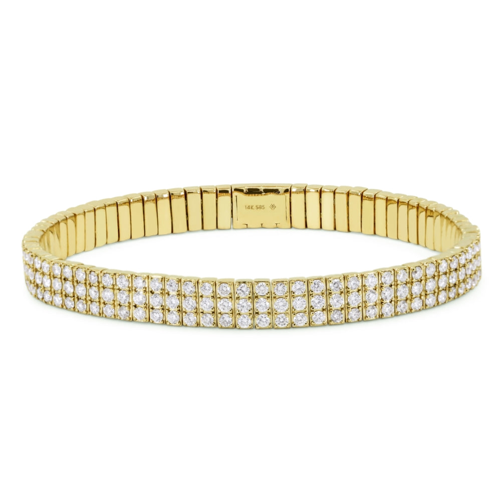 Madison L 14K Yellow Gold Diamond Stretchy Bangle - style B1212Y